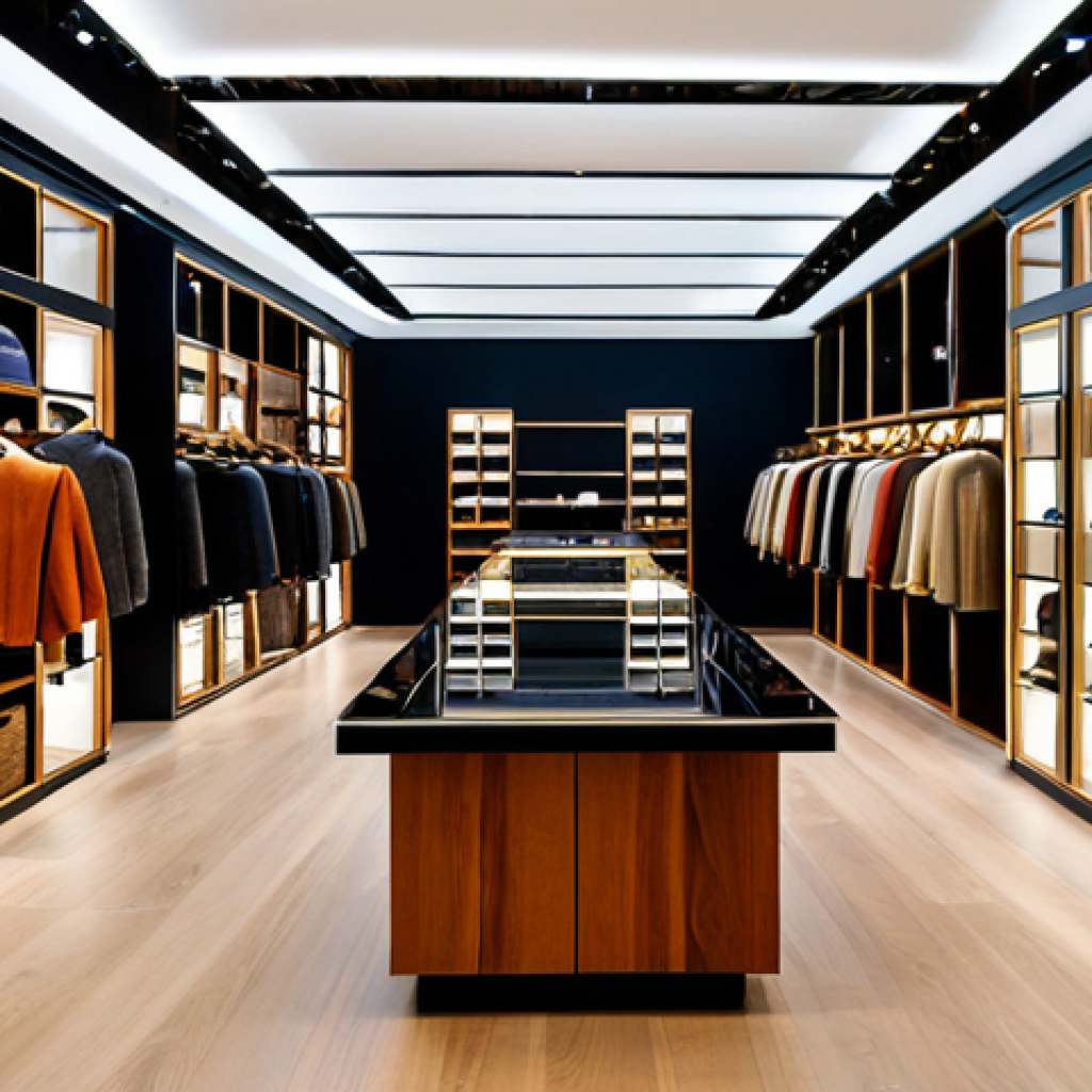 Boutique Sensorial**

"A brightly lit boutique in Madrid, showcasing high-end fashion. The scene includes subtle warm lighting highlighting the textures of fine fabrics like wool and leather. Background features shelves with elegantly displayed items and a hint of a pleasant woody aroma. Fully clothed shoppers browsing comfortably. Perfect anatomy, natural pose, professional photography, high quality, safe for work, appropriate content, fully clothed, modest, family-friendly."

**