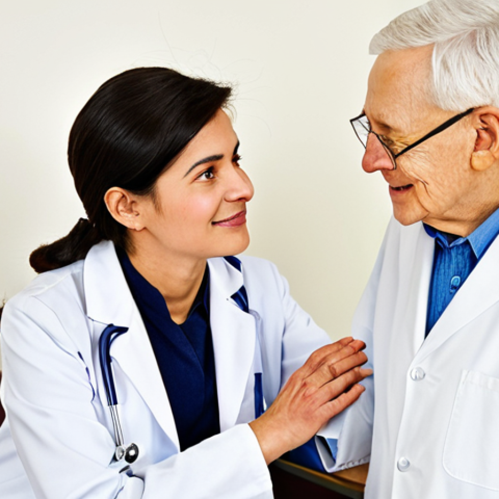 감각 디자인과 사용자 맞춤형 솔루션 - Empathetic Interaction**
"A kind doctor in a modest white coat, interacting compassionately with an...