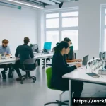감각 디자인 프로젝트에서의 위험 관리 - A modern sensory design laboratory scene showing a diverse group of professionals conducting early-s...