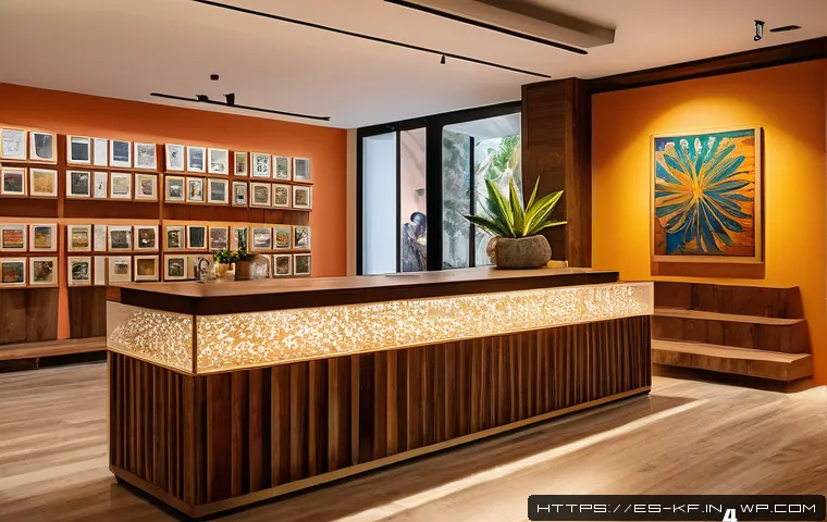 감각 디자인의 다섯 가지 감각 활용하기 - A cozy boutique hotel lobby in a vibrant Latin American city, featuring warm natural lighting and so...